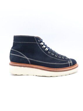 Grenson Andy Monkey Boots Men's Size UK 6 / US 7 Lace Up Blue Navy Suede Shoes